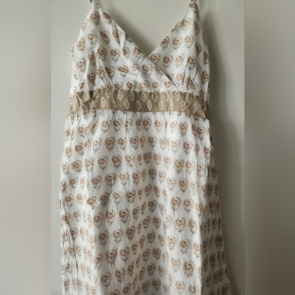 Sundress Cotton 🌞 Ash & Sara Cream Brown w/Gold Size M,Lg, XL NWT $25